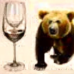 Wine glass and bear, train long test repeated.